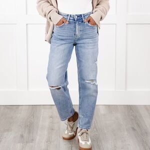 Freckled Poppy x Risen Jeans Classic Blue Straight Leg Jeans NEW